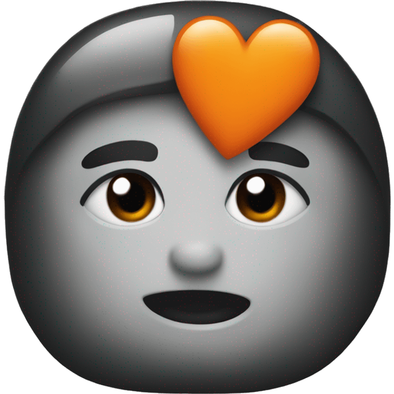 Half black and orange heart emoji