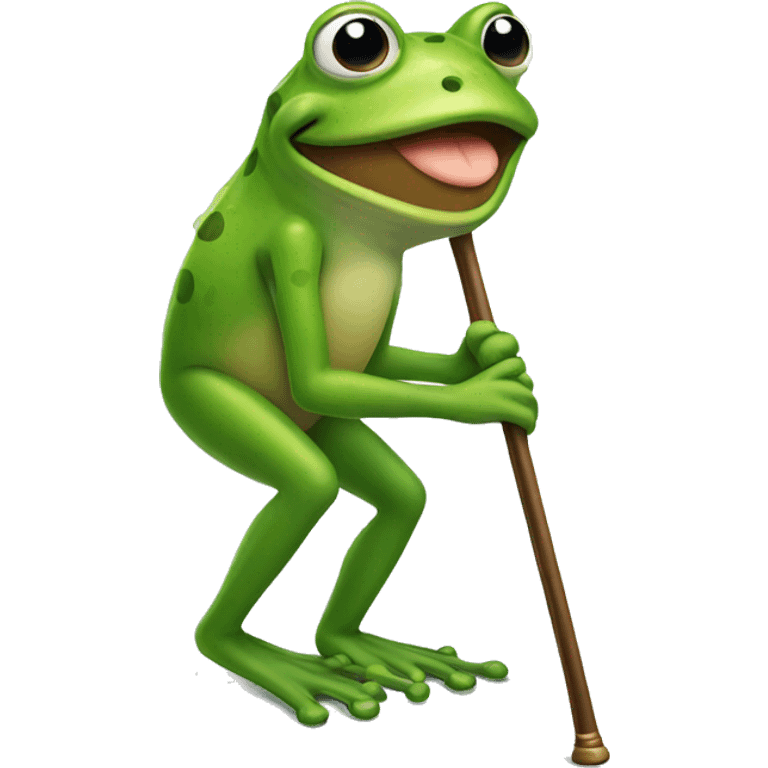 Frog with a cane emoji