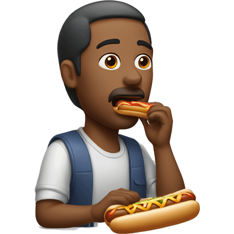 man eating hotdog emoji