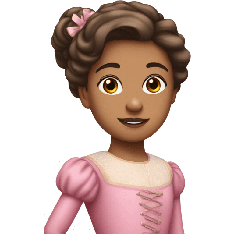 Clara with Nutcracker in pink dress and ballet shoes  emoji