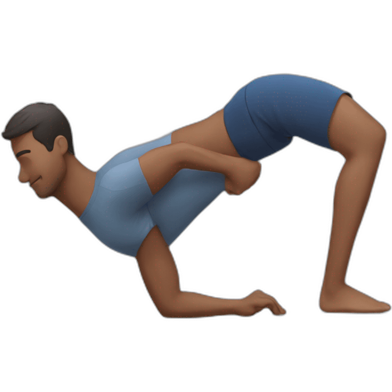 men doing stretch emoji