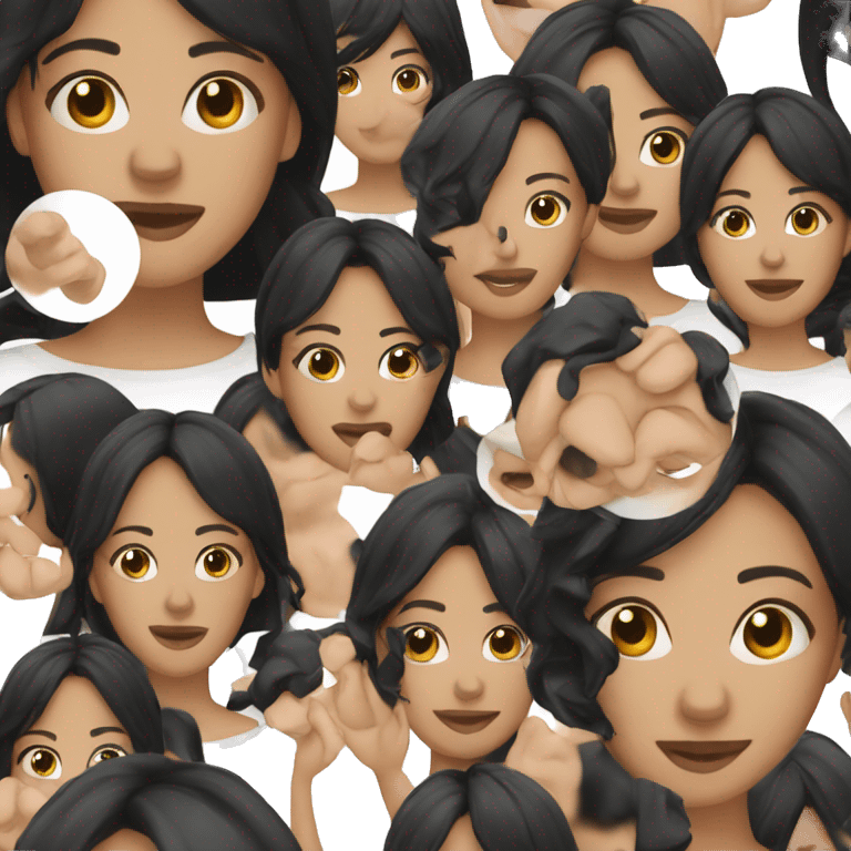 Woman of 29 years, black hair emoji