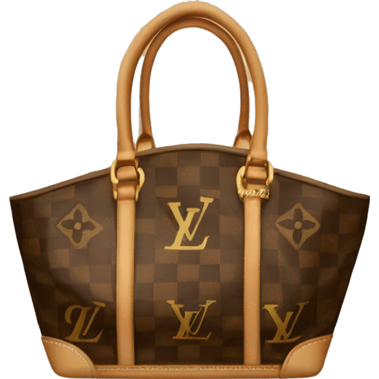 beige checkered louis vuitton tote emoji