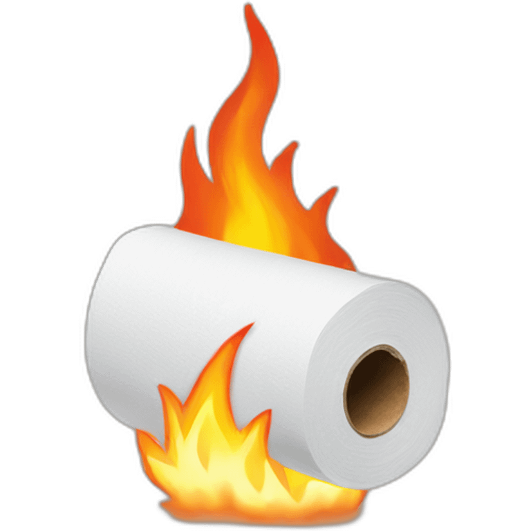 Toilet paper on fire emoji