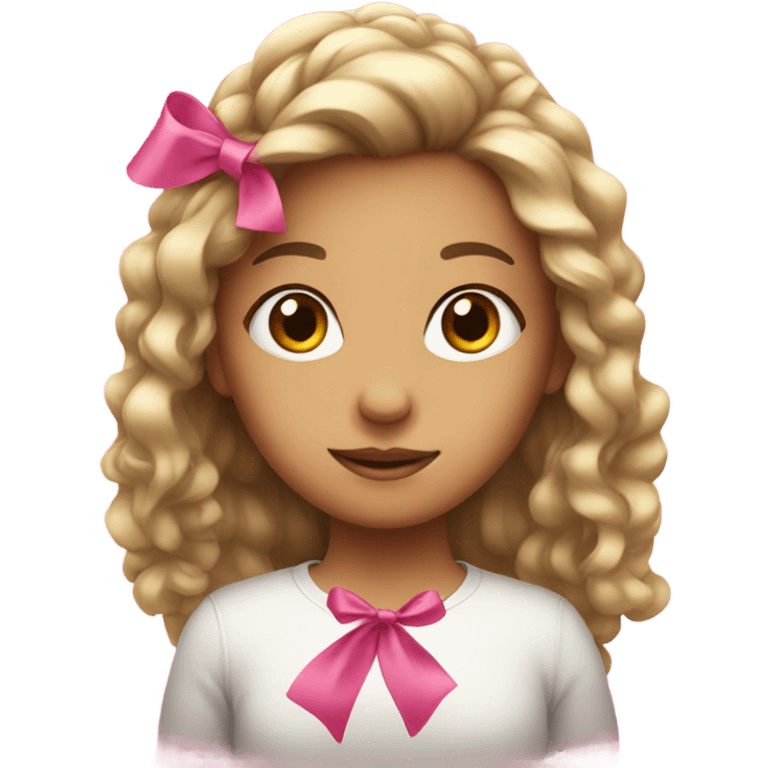 A girl with a pink ribbon in her hair  emoji