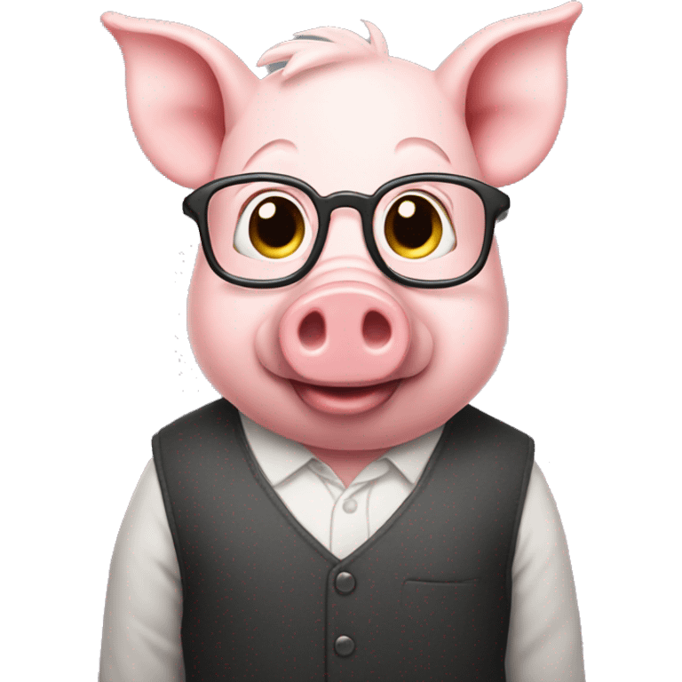 nerd pig emoji