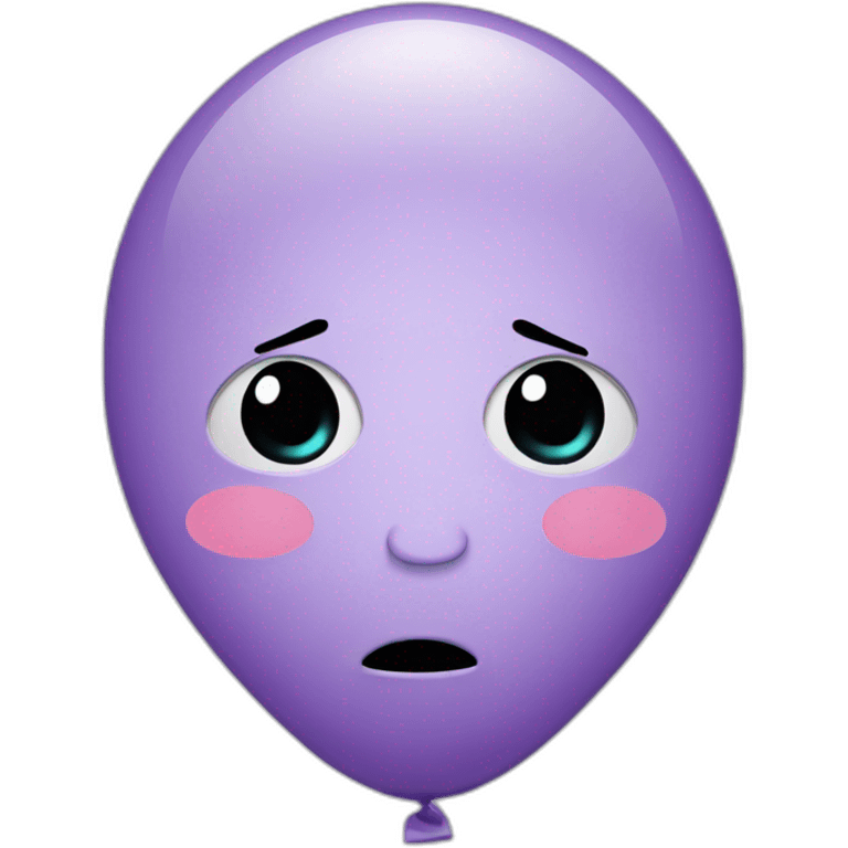 Lilac sad face balloon emoji