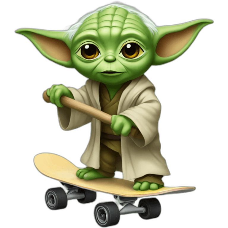 Yoda with skateboard  emoji