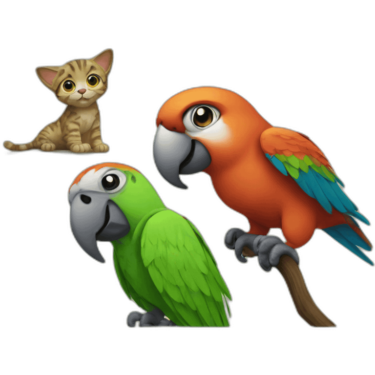 Parrot with cat emoji