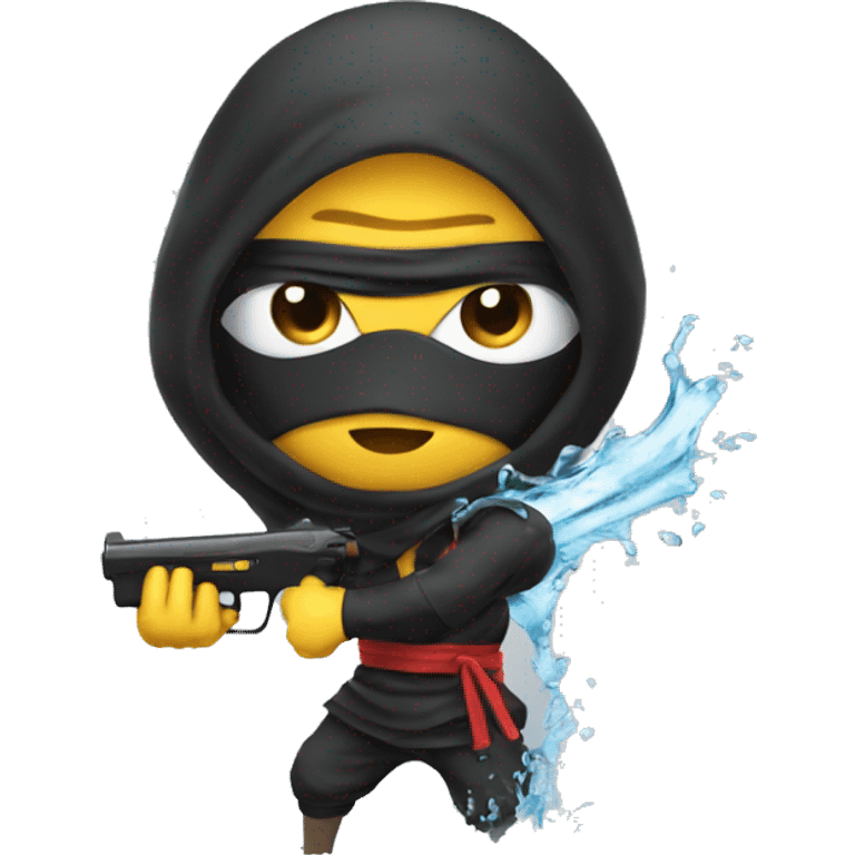 Ninja with water gun emoji