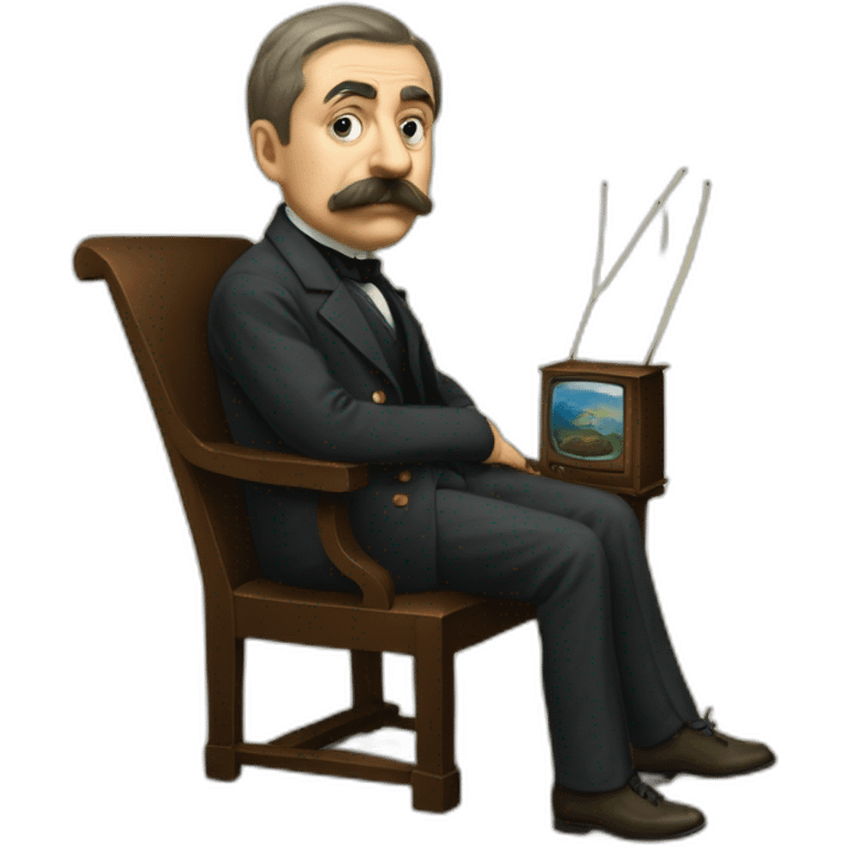 Ferdinand-de-Saussure-watching-television emoji