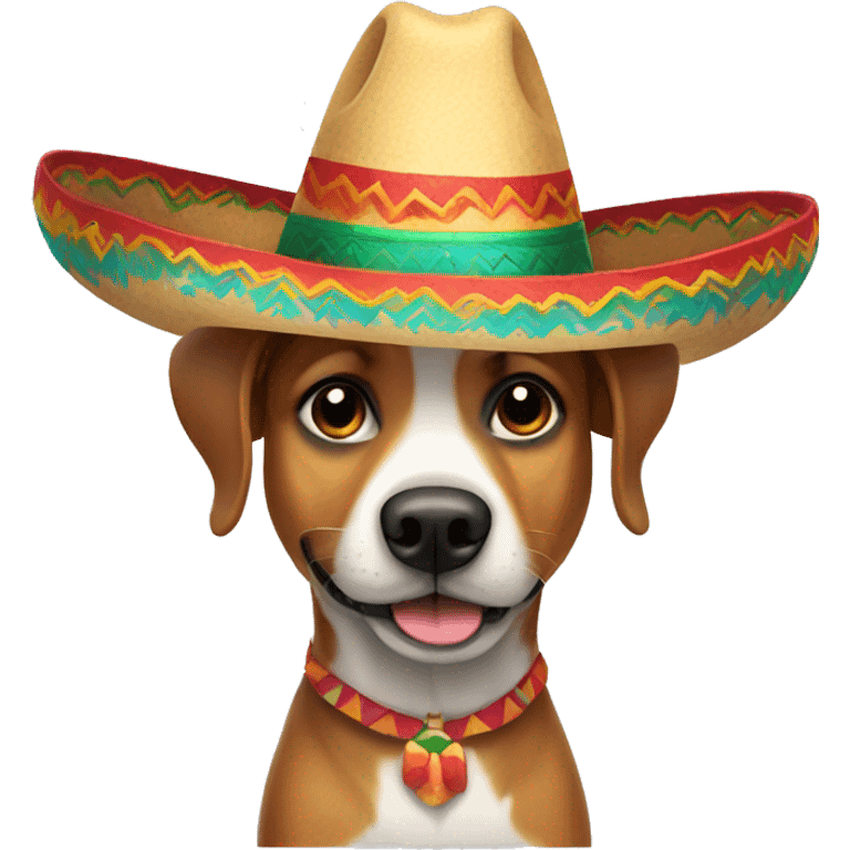 Dog with Mexican hat emoji