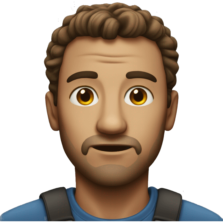 Realistic Man staring into the camera, not an emoji emoji