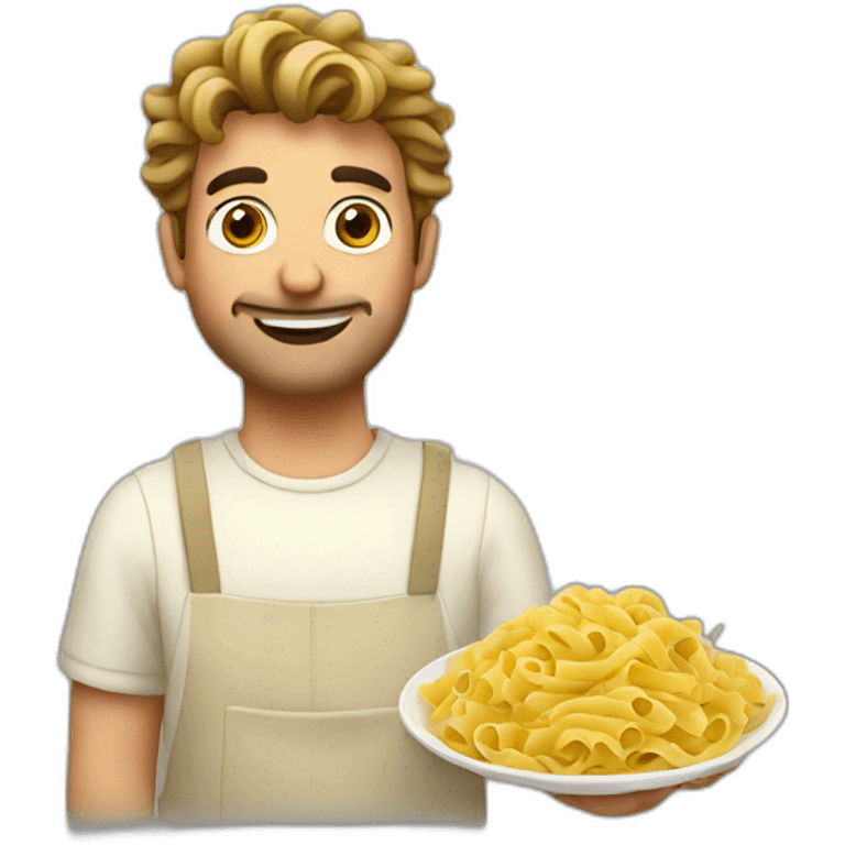 Italian guy with pasta emoji