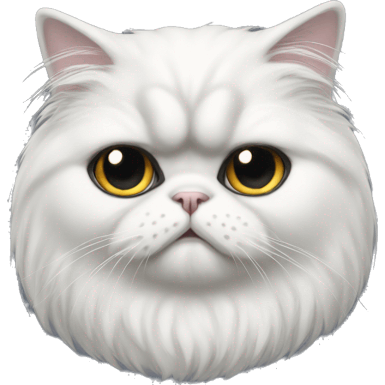 White Persian cat with black ears sad emoji