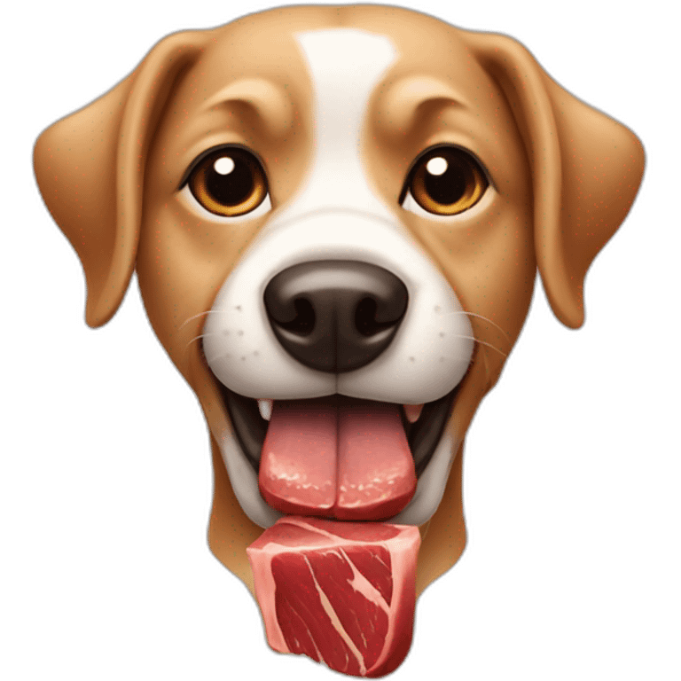 Dog-eat-meat emoji