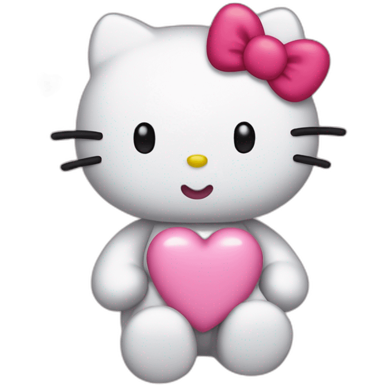 Hello kitty qui fait un coeur  emoji