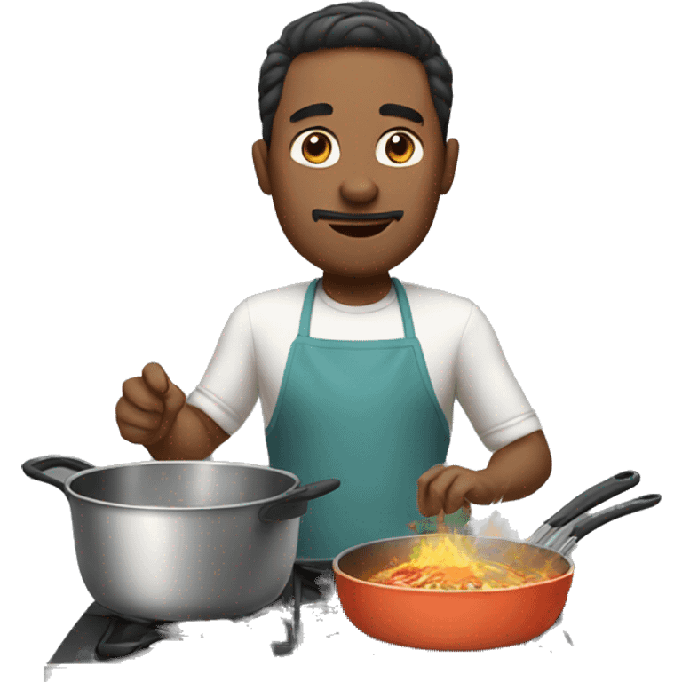 Husband cooking in kitchen emoji