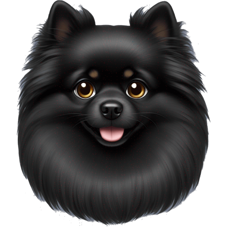 Black Pomeranian long hair emoji