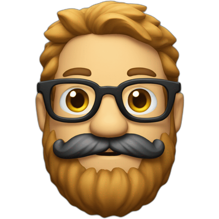 Super Mario with glasses and beard emoji