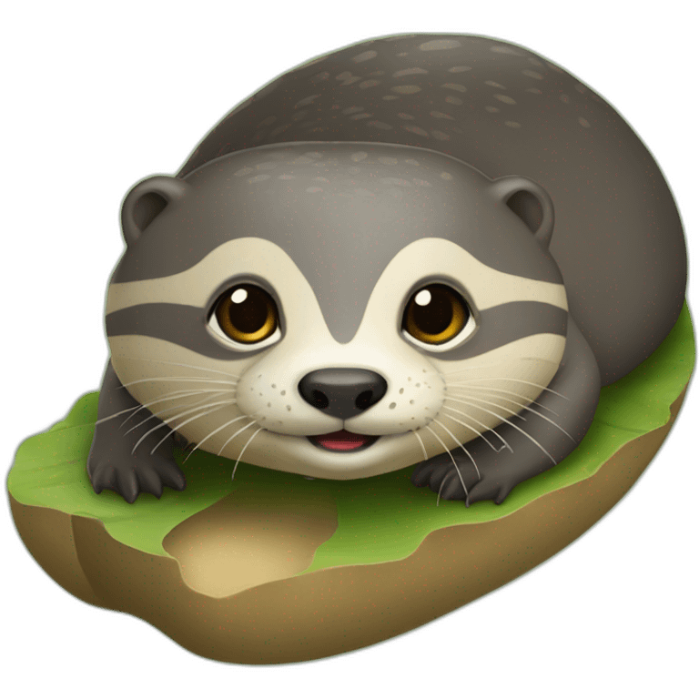 Loutre sur tortue  emoji