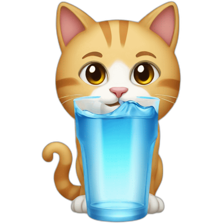 Cat drink water emoji