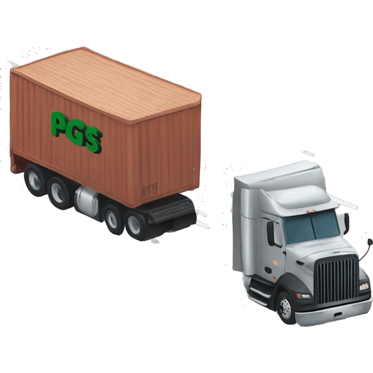 Semi truck with “PGS” letters on the side emoji