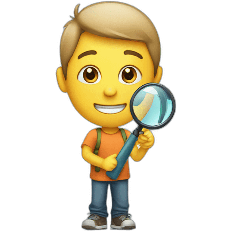 boy with magnifying glass emoji