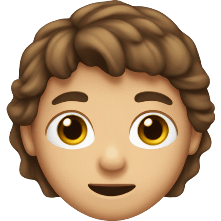 niño piel apiñonada ojos marrones y cabello marron emoji