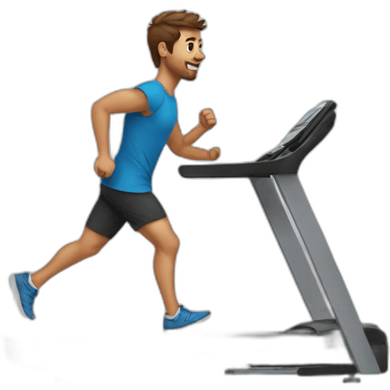 A guy walking on a treadmill emoji