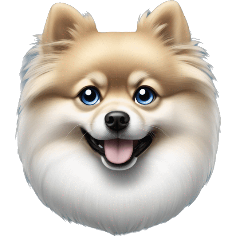 Pomeranian black and white with blue eye emoji