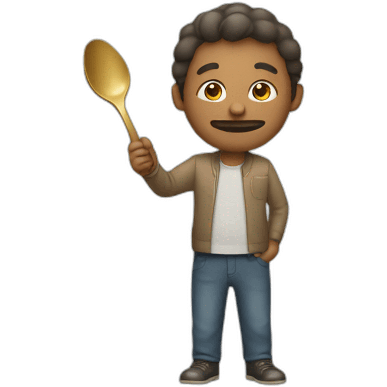 man holding a spoon emoji