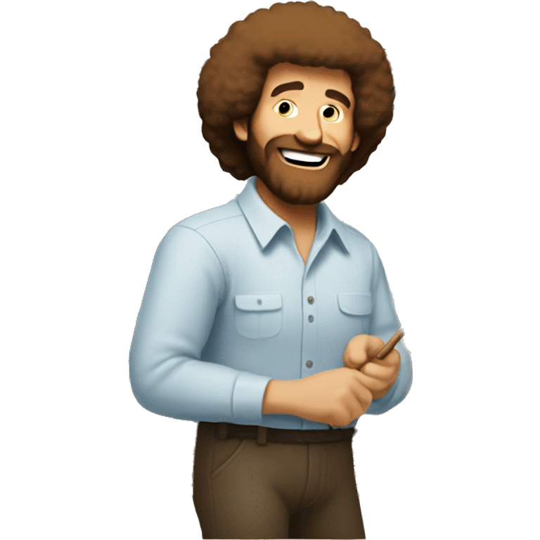 Bob Ross painting emoji