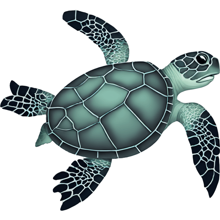 Sea turtle outline cute  emoji