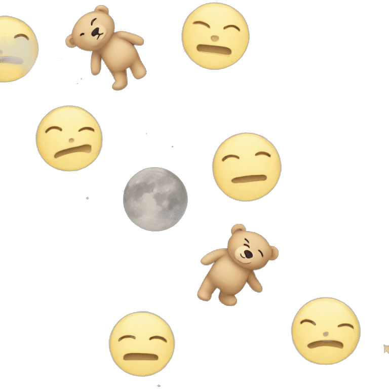 Teddy bear sleeping on the moon emoji