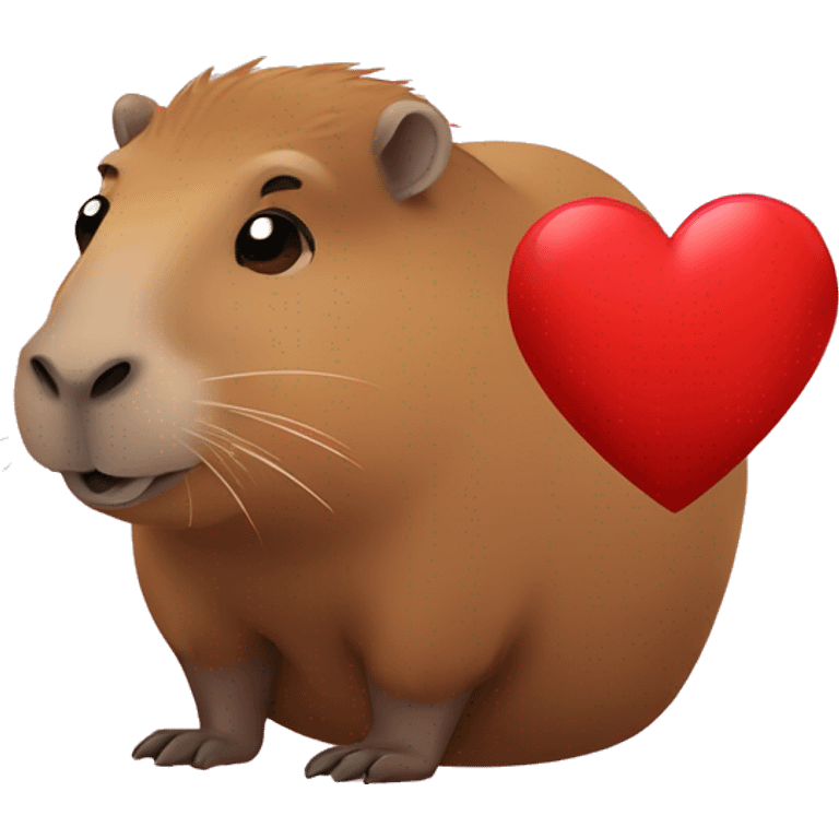 capybara with heart emoji