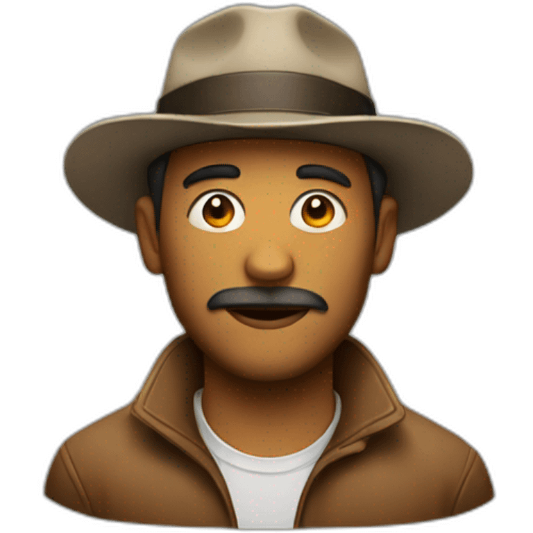 man with hat cinema emoji