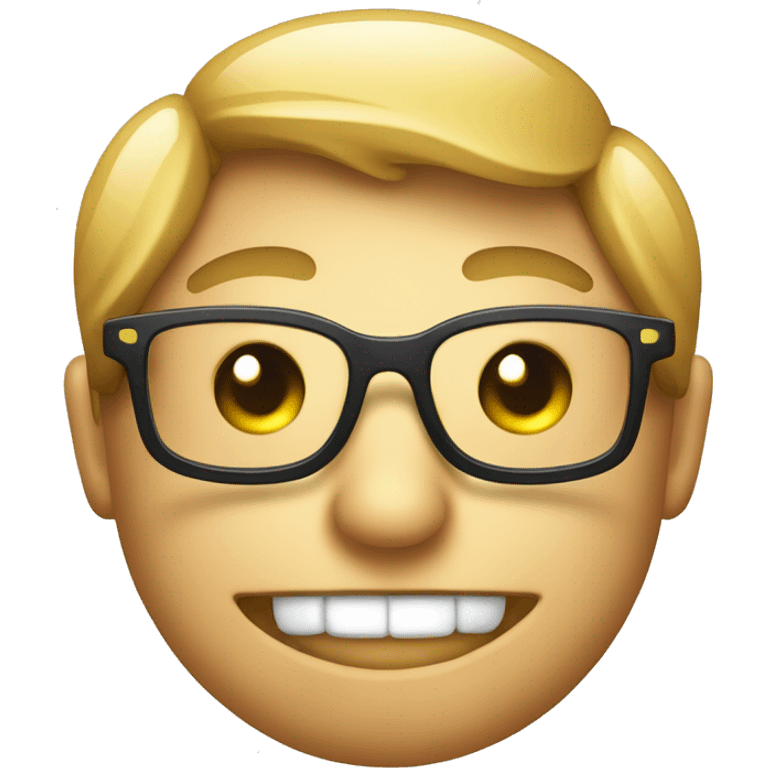 Glückerlicher Smiley mit einer Brille in Pixelfaren  emoji