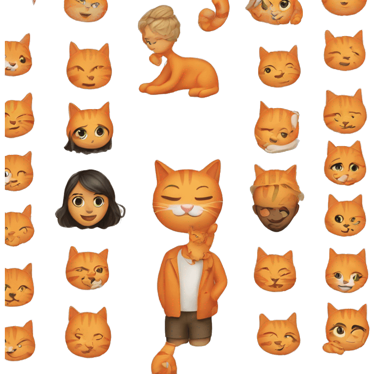 Couple with orange cat emoji