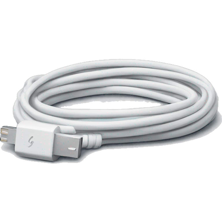 coiled white iPhone cable emoji