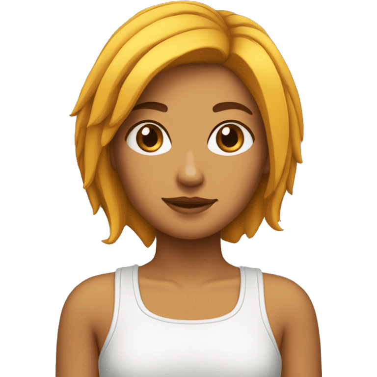 chica con el pelo mal cortado emoji