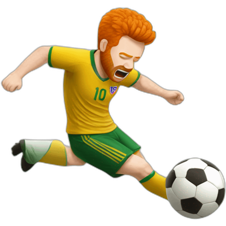 ginger soccer fan falling over and hurting himself emoji