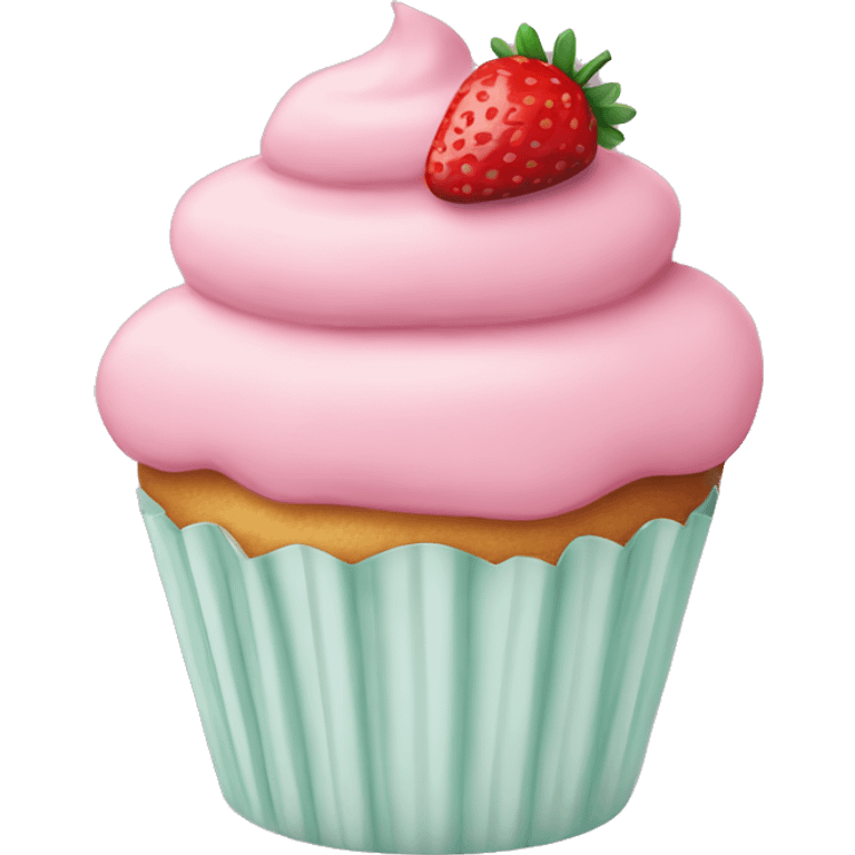 birthday pastel pink strawberry capcake  emoji