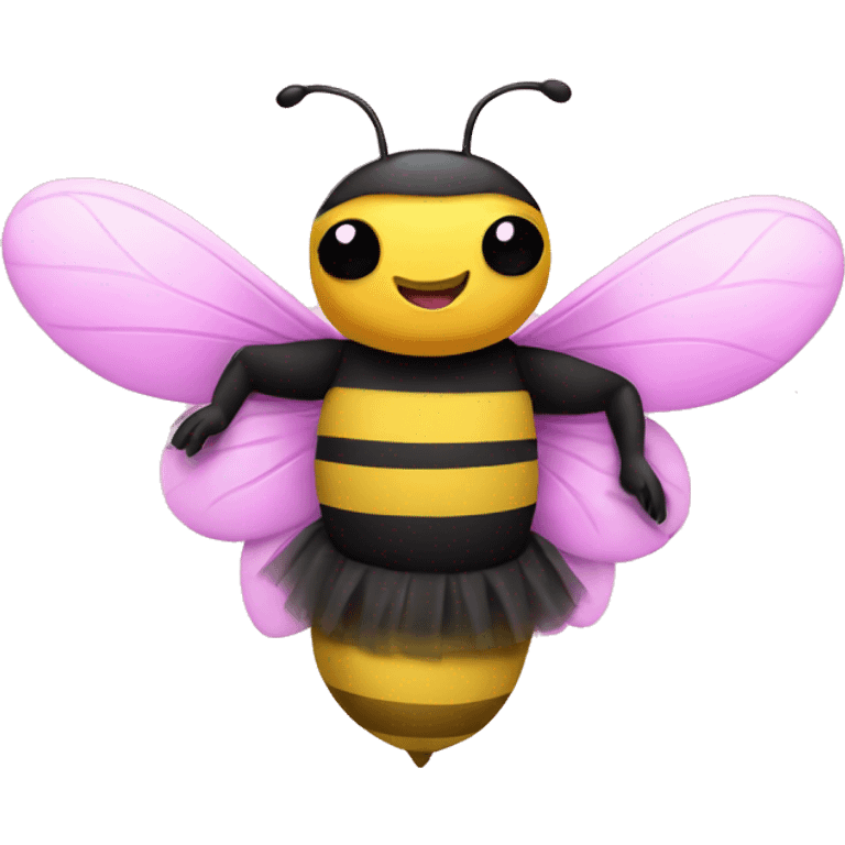 Flying bumblebee wearing pink tutu emoji