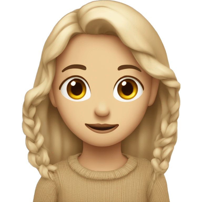 Cute beige strikje emoji