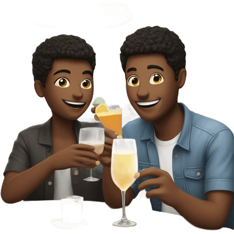 friends enjoying drinks indoors emoji