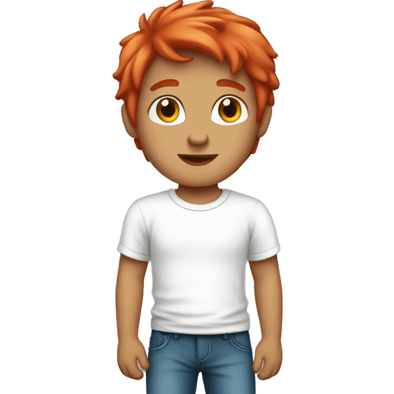 Boy with red hair and white T-shirt  emoji