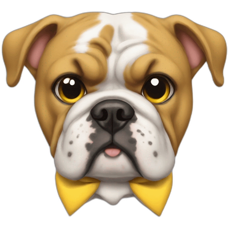 Bulldog with a yellow tie emoji