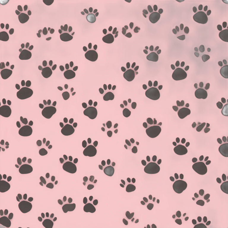 paw prints pattern on heart shaped cushion emoji