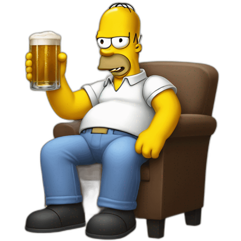 Homer simpsons drink a beer emoji